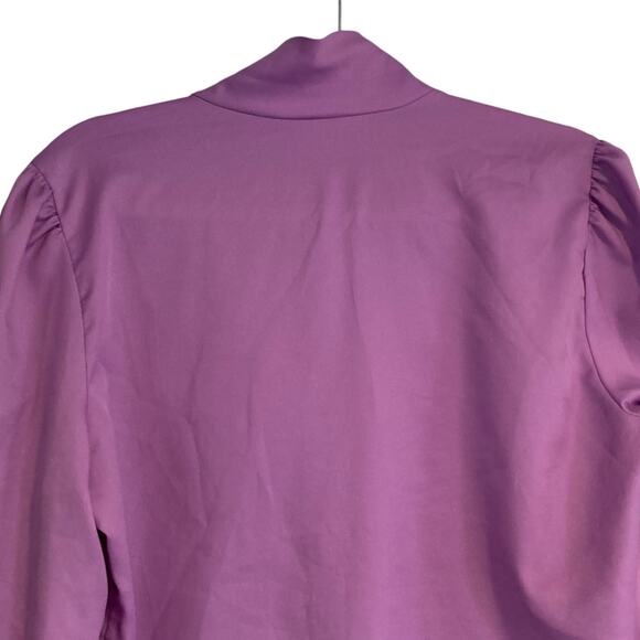 Womens Vintage 70s Orchid Purple Levi Strauss Frill Neck Button Up Top Size 16 - Picture 6 of 16